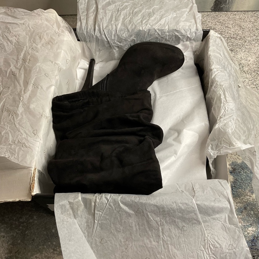 Thalia Sodi Brisa Over the Knee Platform Boots in Black Microsuede - Size 6 - Picture 10 of 12